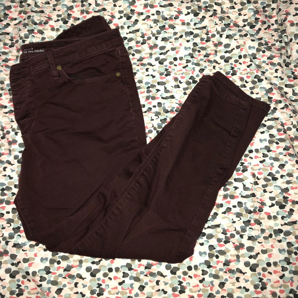 Mossimo Supply Co. maroon skinny jeans